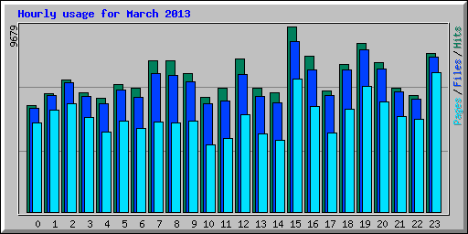 Hourly usage for March 2013